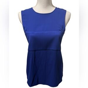 T By Alexander Wang Open Back Sleeveless Silk Blouse Adjustable Straps Blue Sz 6